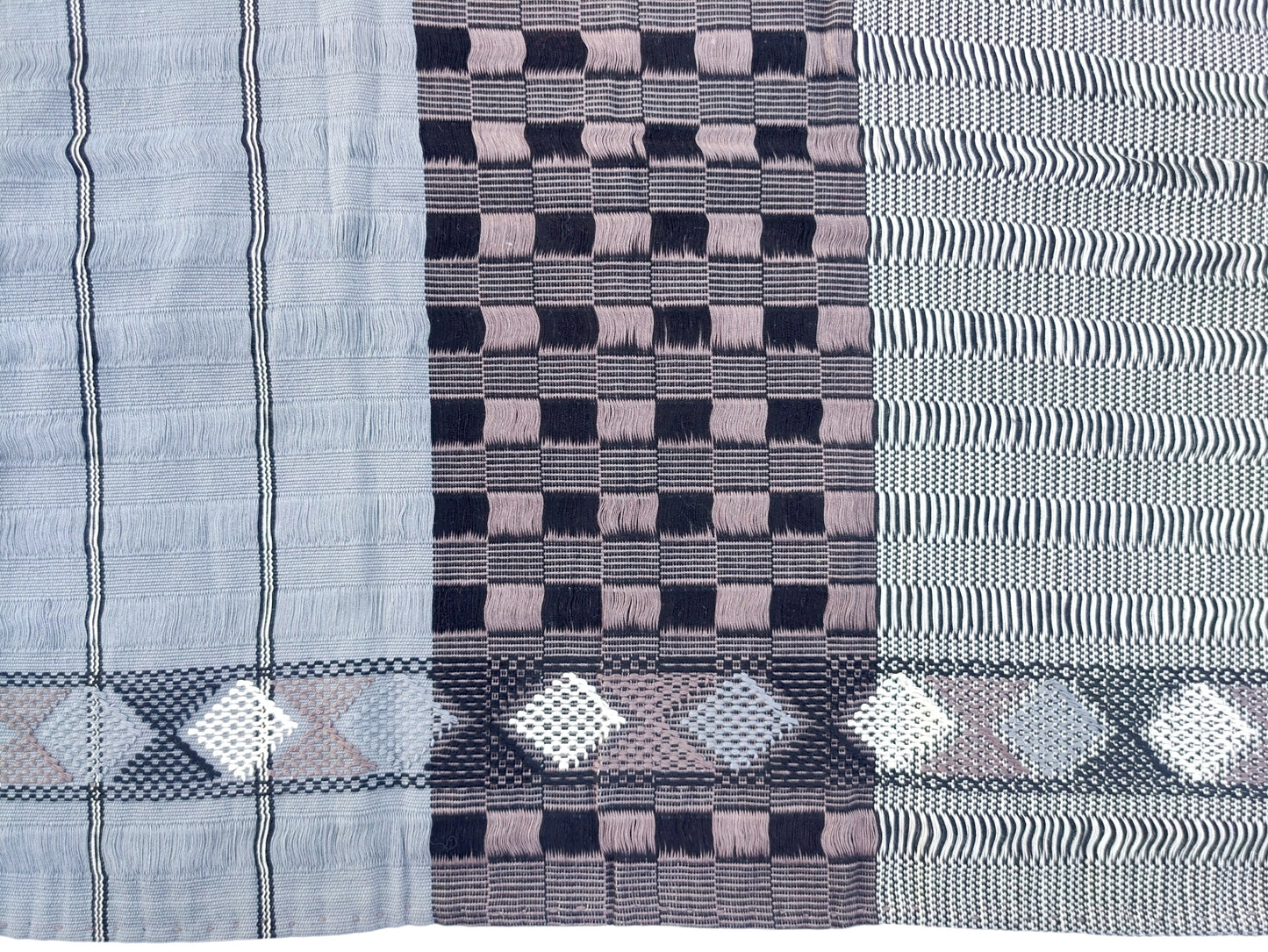 MEXICAN WAIST LOOM CRAFTED STRIPES HUIPIL