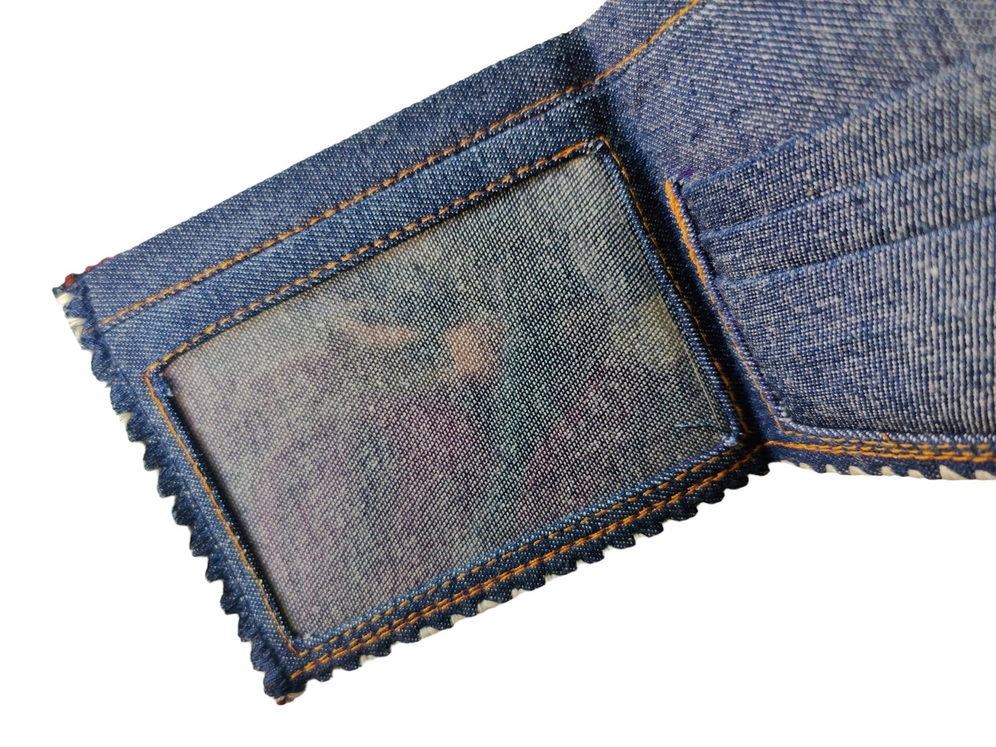 EMBROIDERED DENIM WALLET