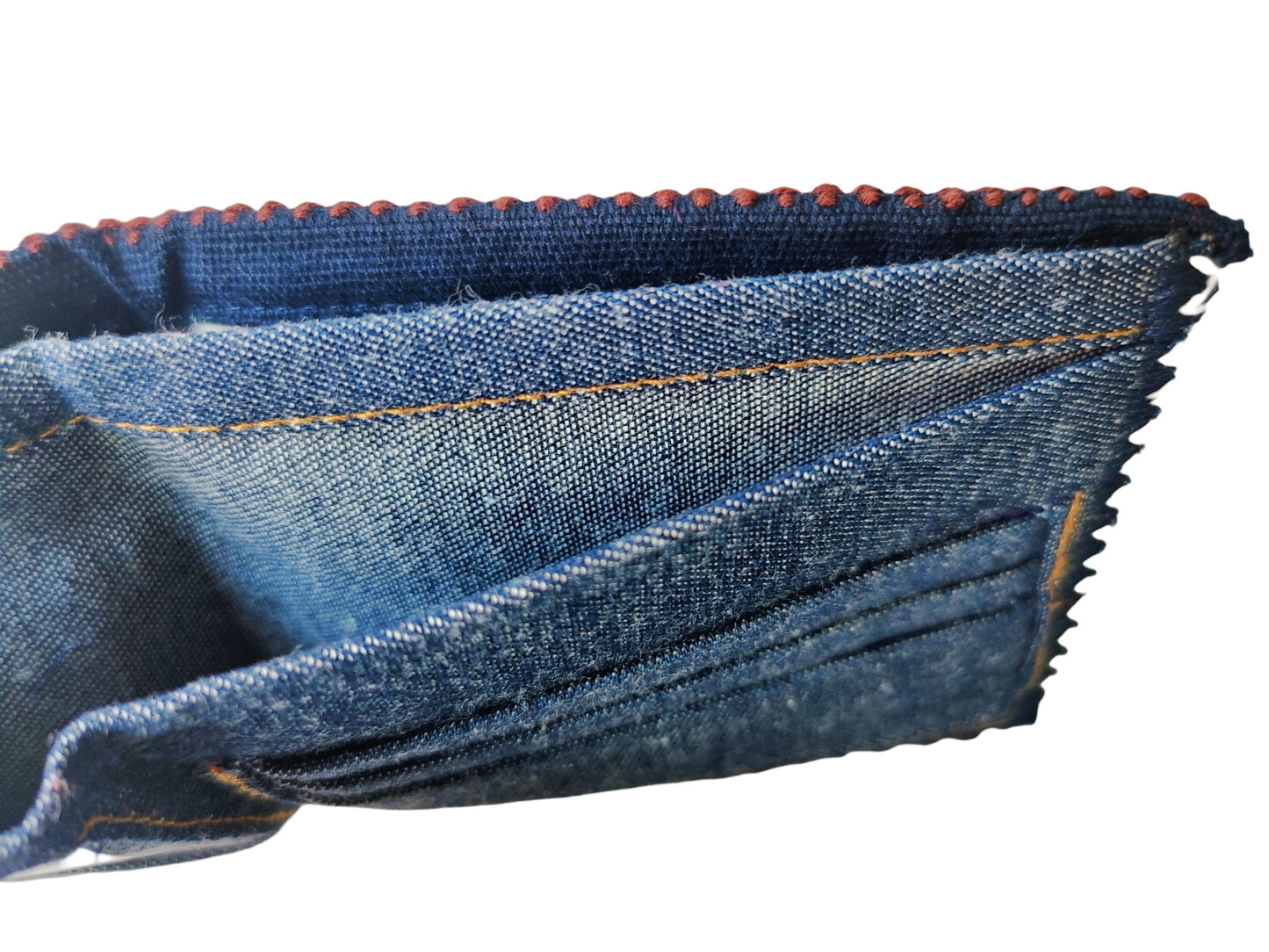 EMBROIDERED DENIM WALLET