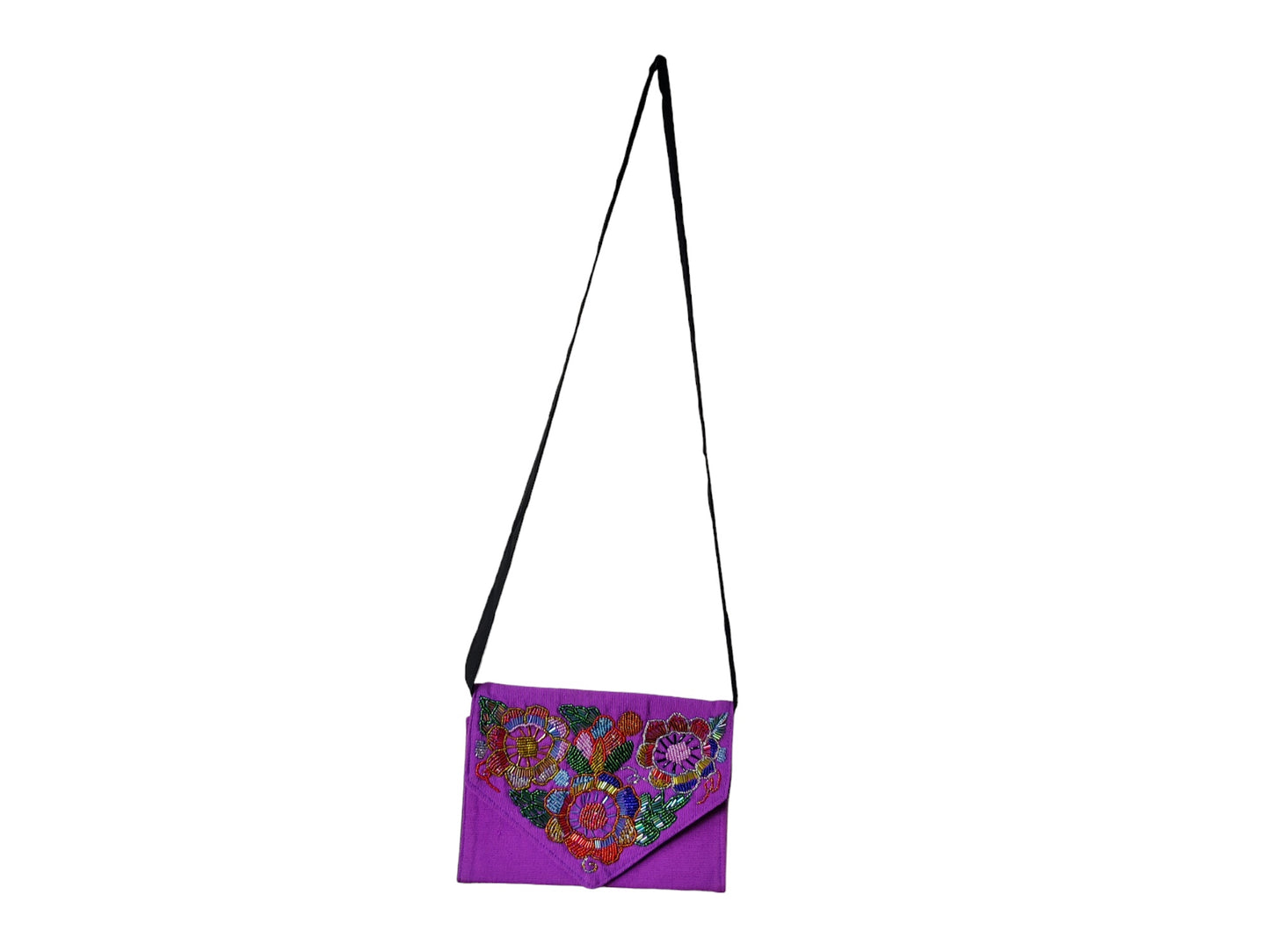 FLOWERS BEADED HANDBAG