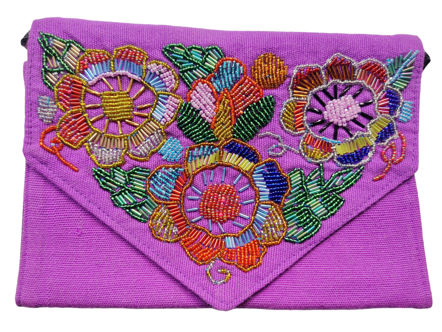 FLOWERS BEADED HANDBAG