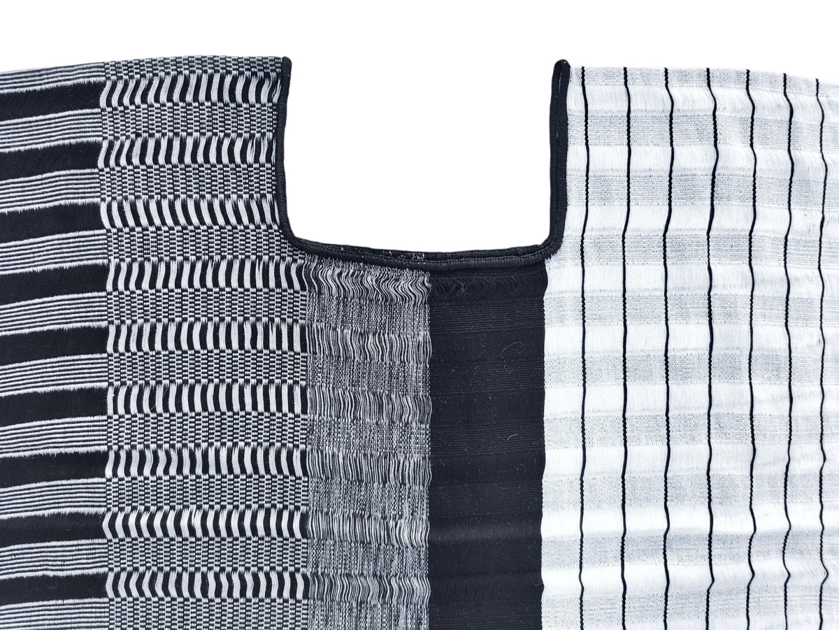 MEXICAN WAIST LOOM CRAFTED CHECKERBOARD HUIPIL