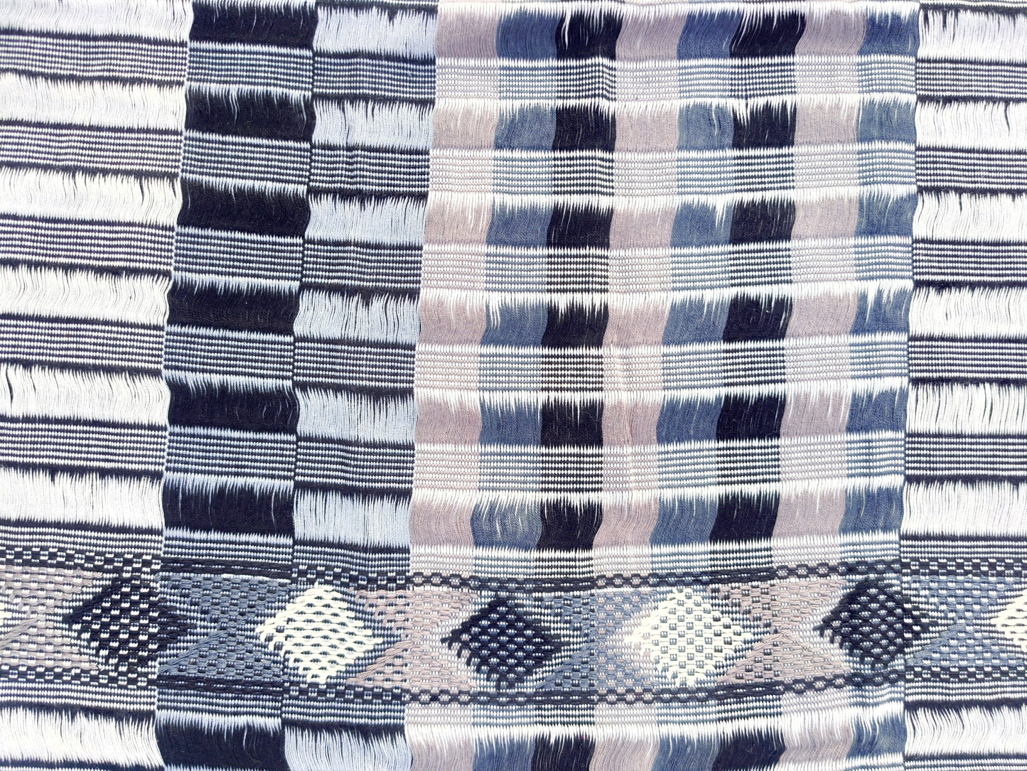 MEXICAN WAIST LOOM CRAFTED BLACK BROWN BEIGE GREY