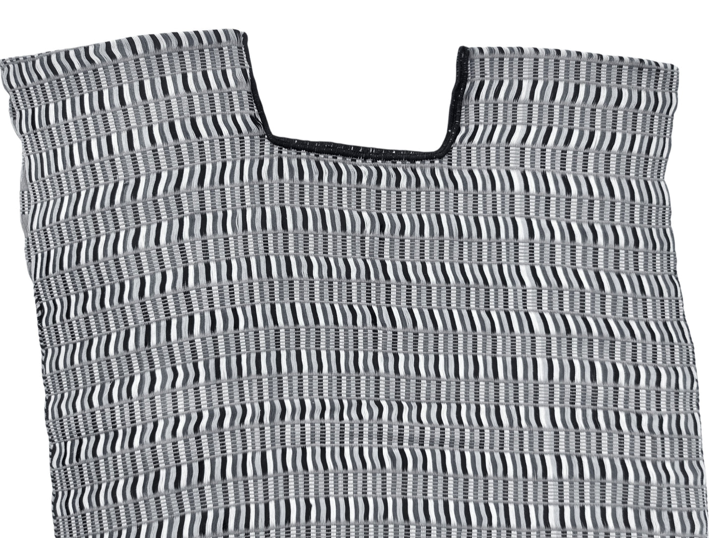 MEXICAN WAIST LOOM CRAFTED WOVEN LINES HUIPIL