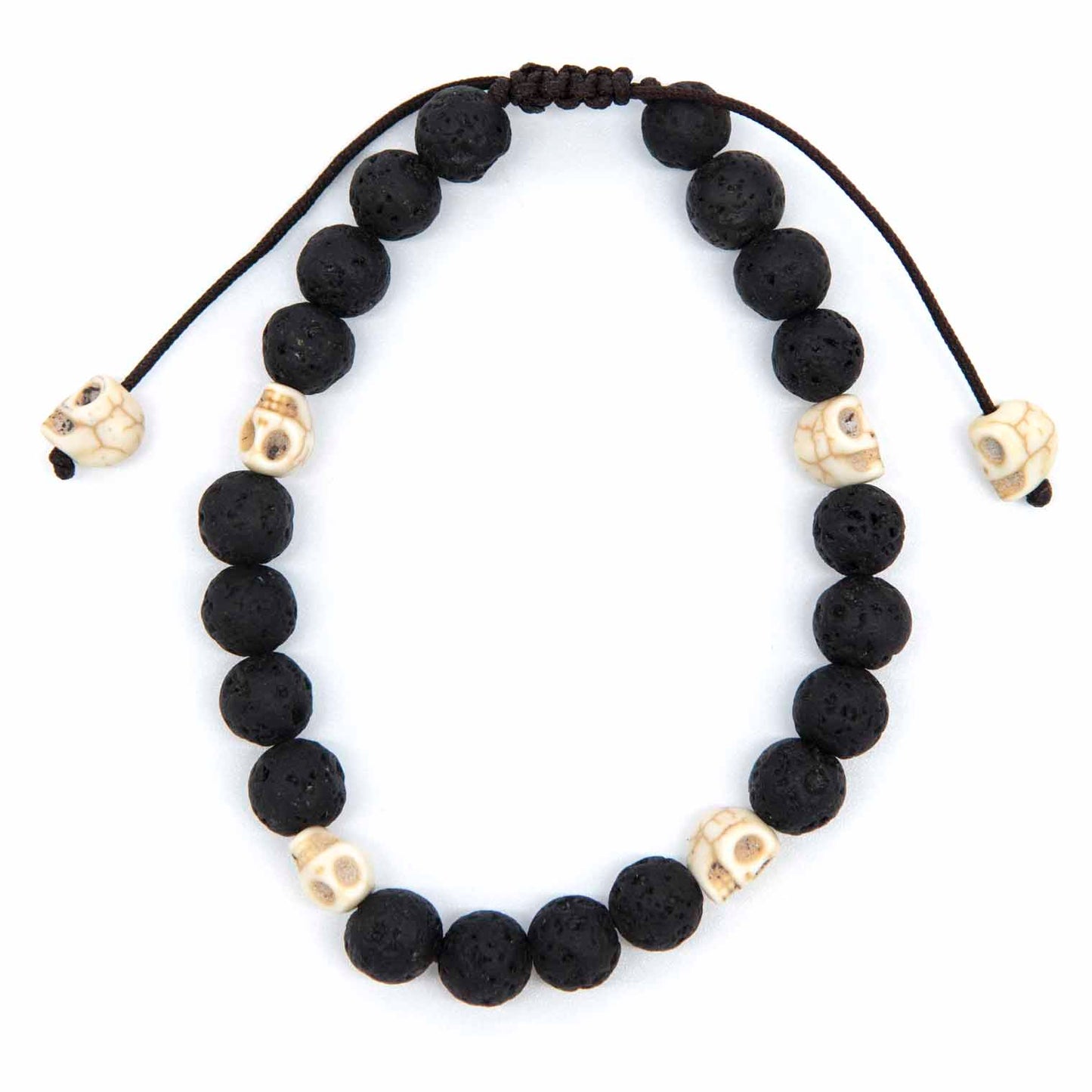 SKULL LAVA STONE BRACELET