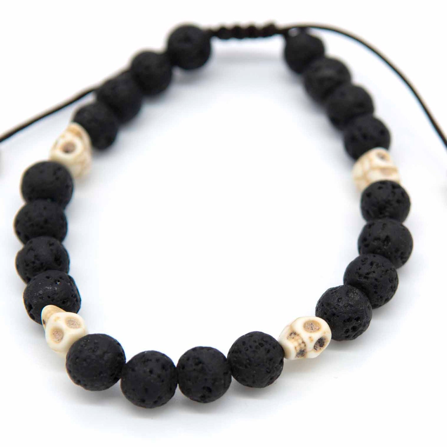SKULL LAVA STONE BRACELET