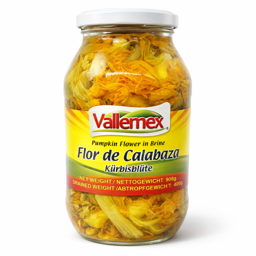 VALLEMEX FLOR DE CALABAZA 908G (PUMPKIN FLOWER IN BRINE)